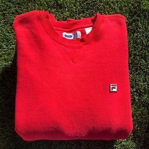 Red Fila Crewneck Sweatshirt